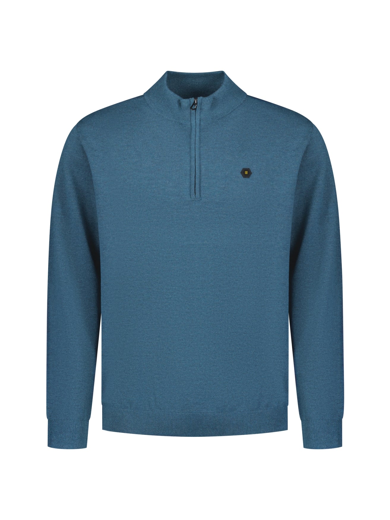Melange Half-Zip Trui | Shadow Blue