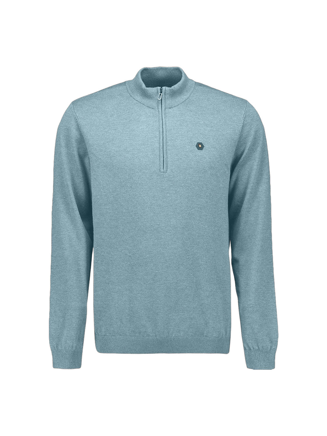 Melange Half-Zip Trui | Dusty Blue