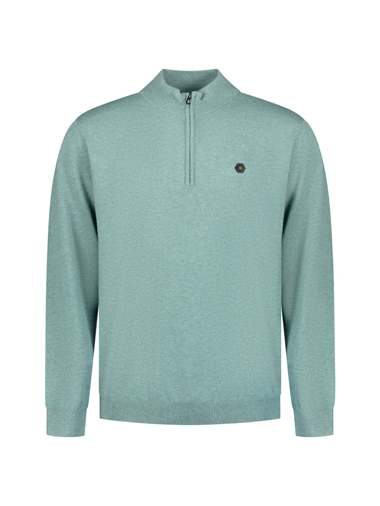 Melange Half-Zip Trui | Dusty Blue