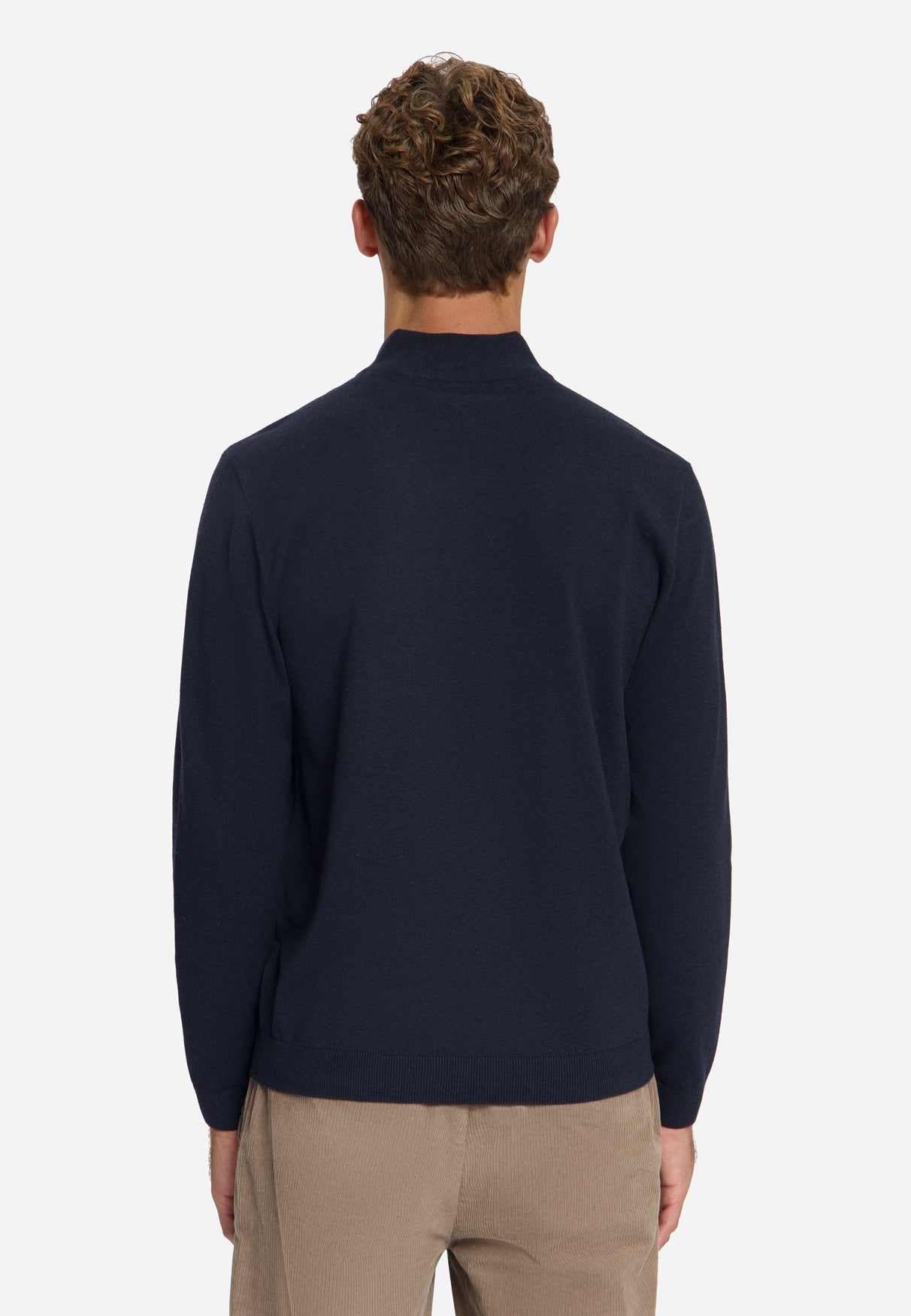Melange Half-Zip Trui | Dark Night