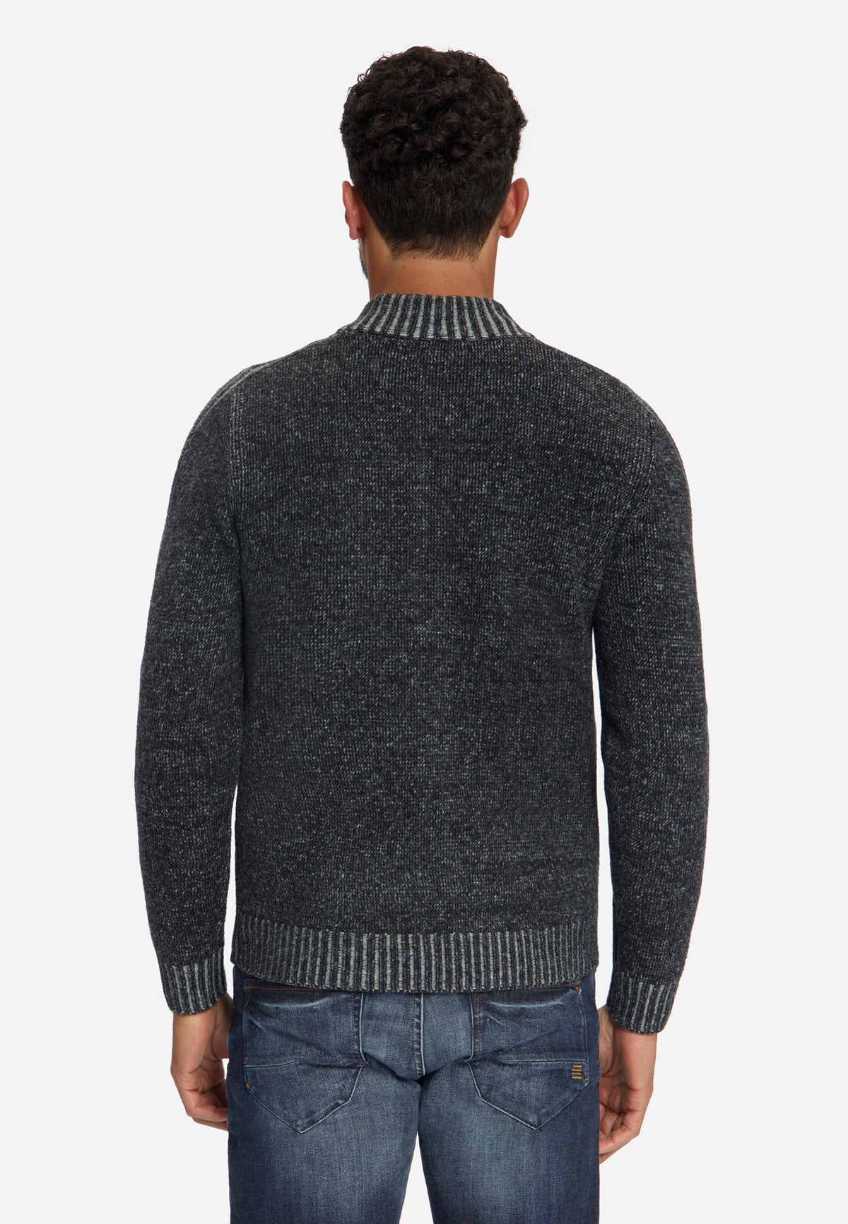 Tweekleurig gebreid vest | Black