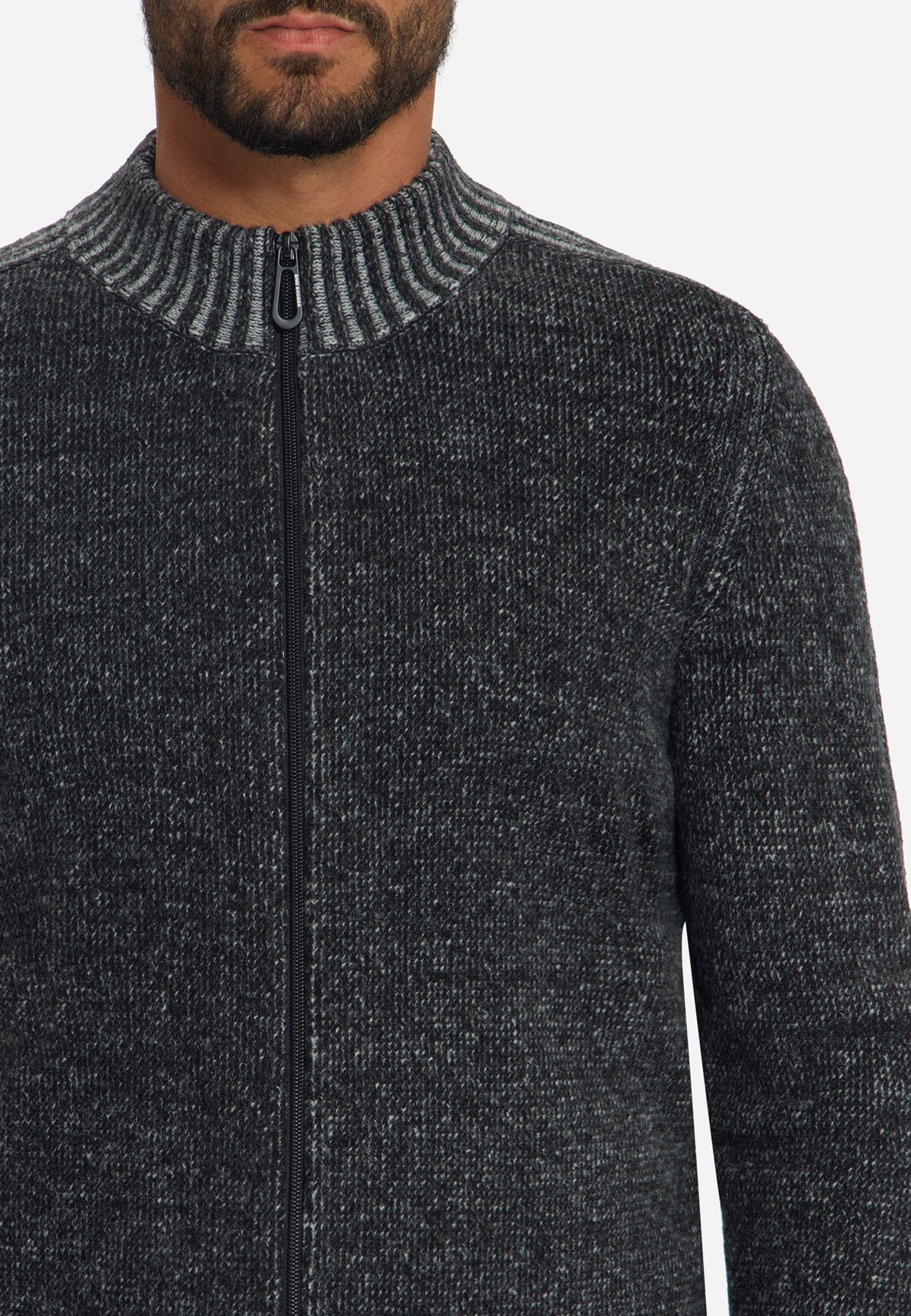 Tweekleurig gebreid vest | Black