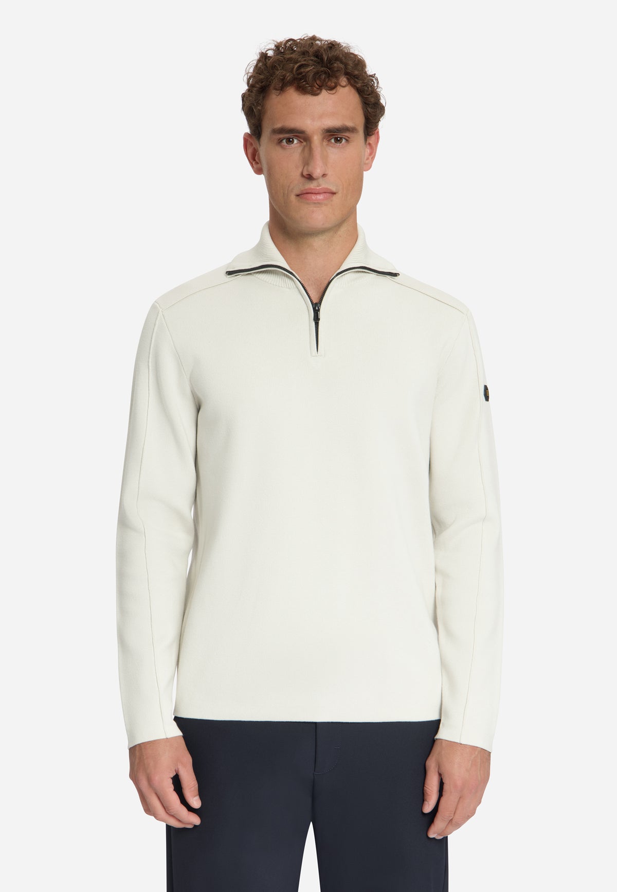 Half-zip trui met structuur | Chalk