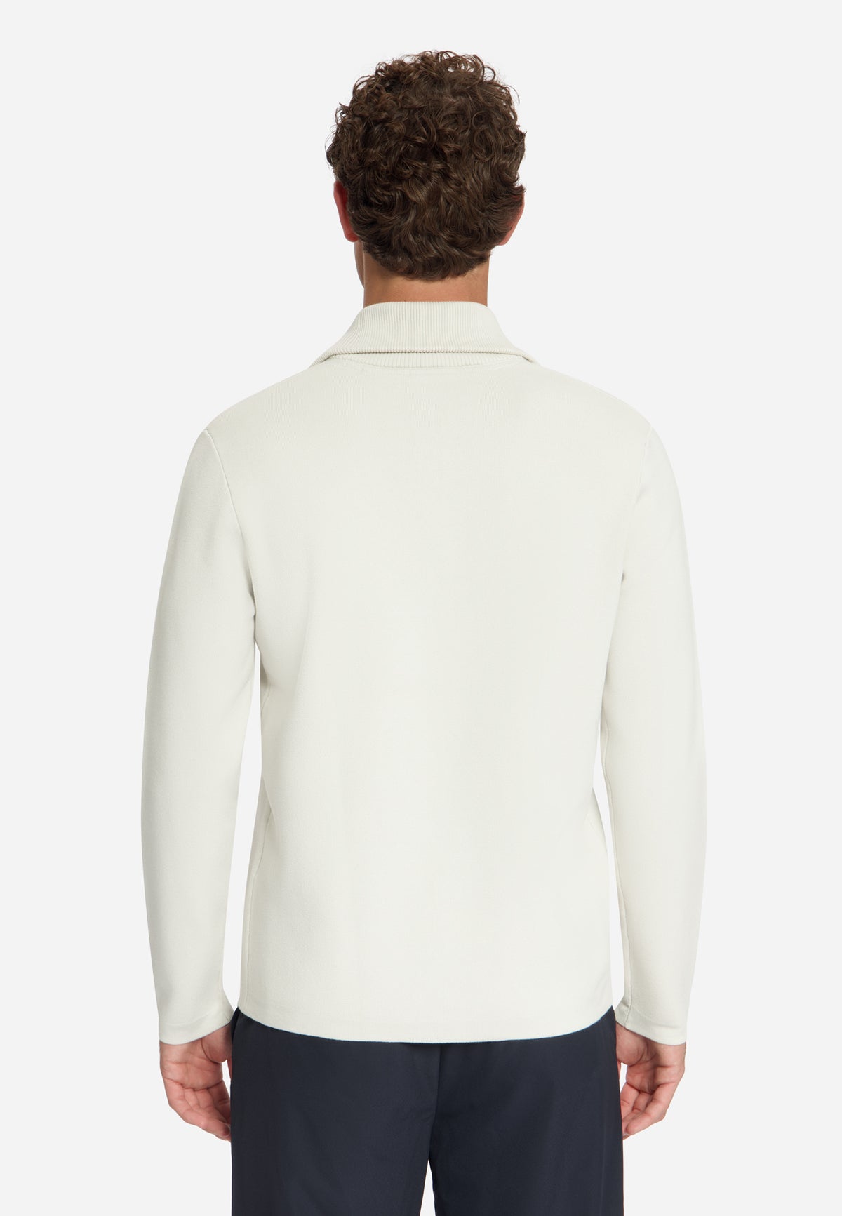 Half-zip trui met structuur | Chalk