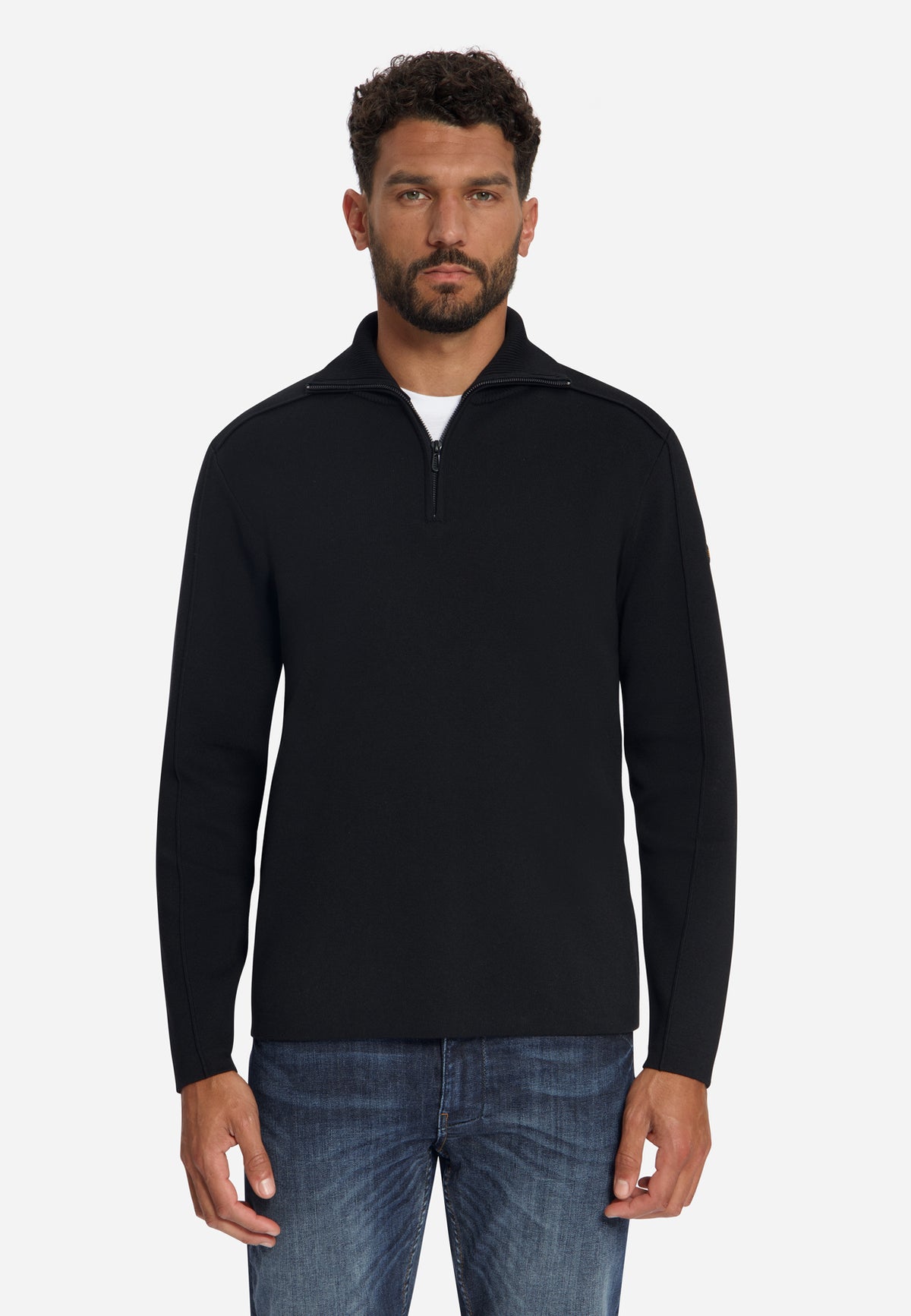 Half-zip trui met structuur | Black