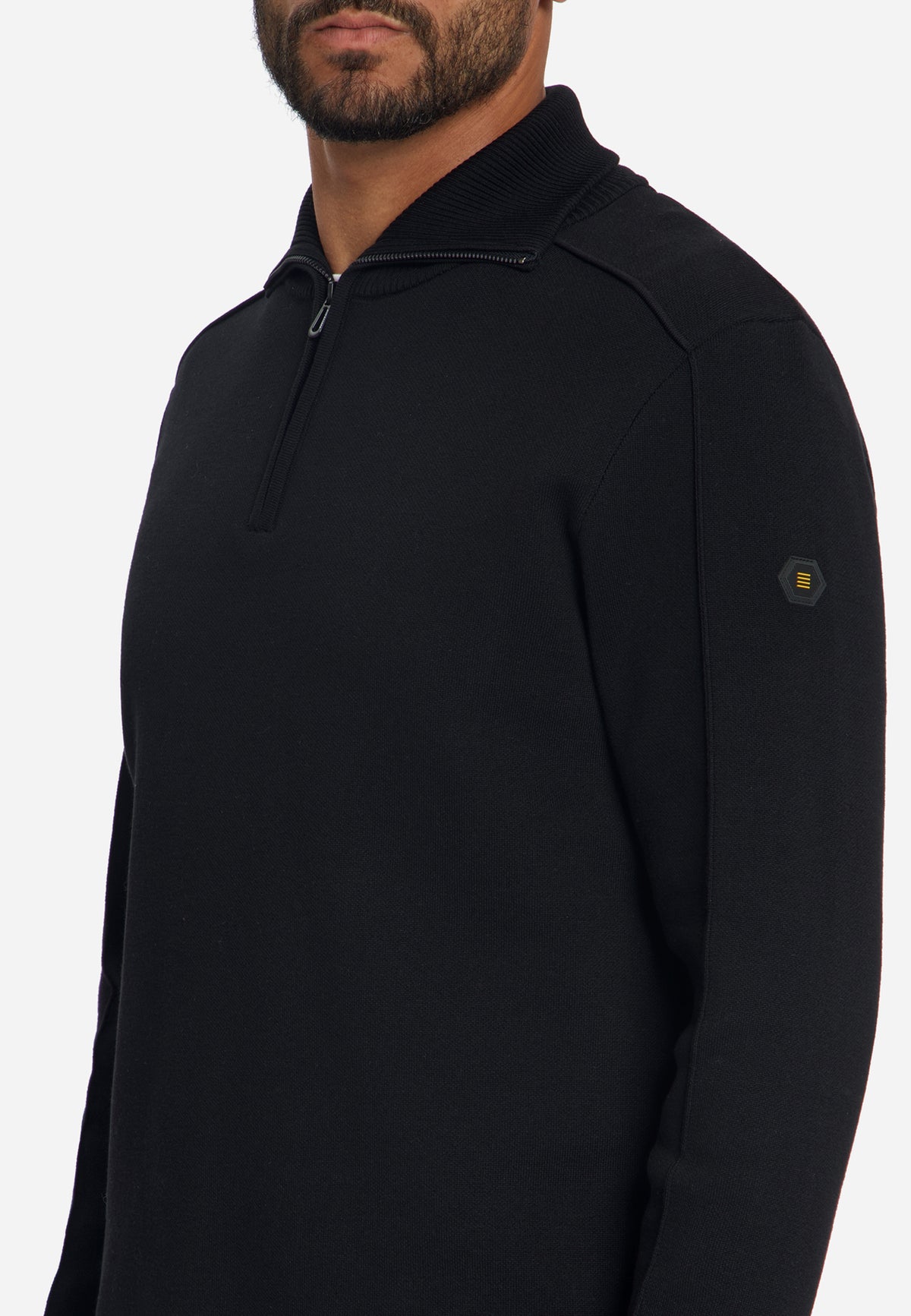 Half-zip trui met structuur | Black