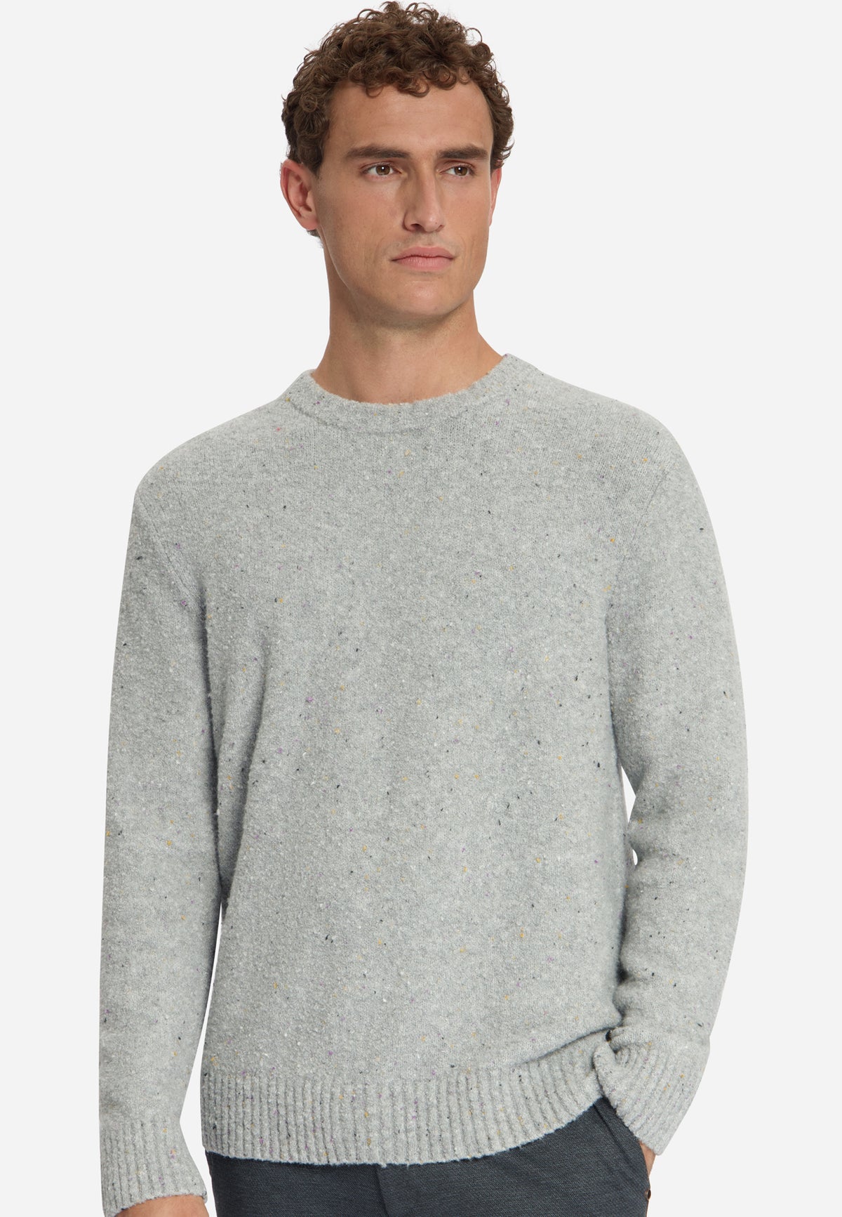 Trui met tweedlook | Grey Melange
