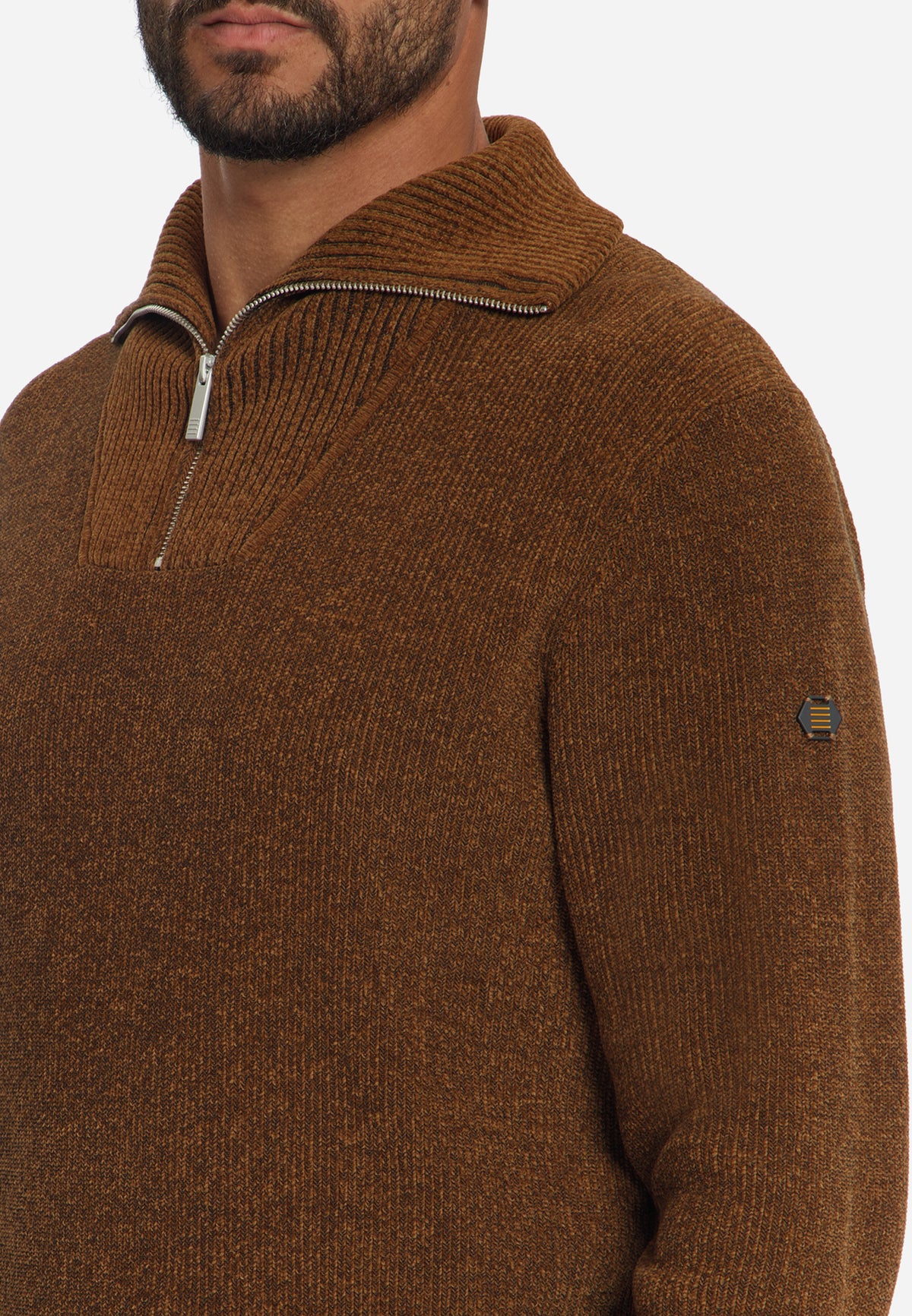 Zachte half-zip trui | Caramel