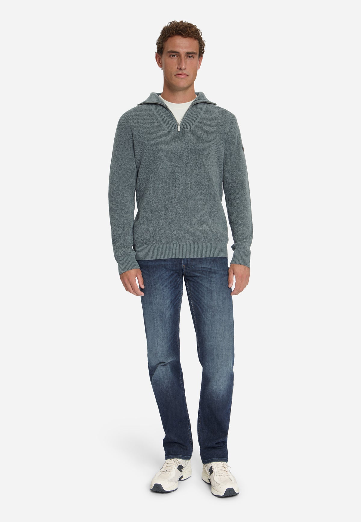 Zachte half-zip trui | Grey Melange