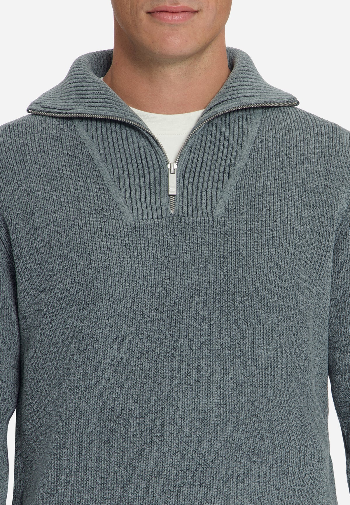 Zachte half-zip trui | Grey Melange