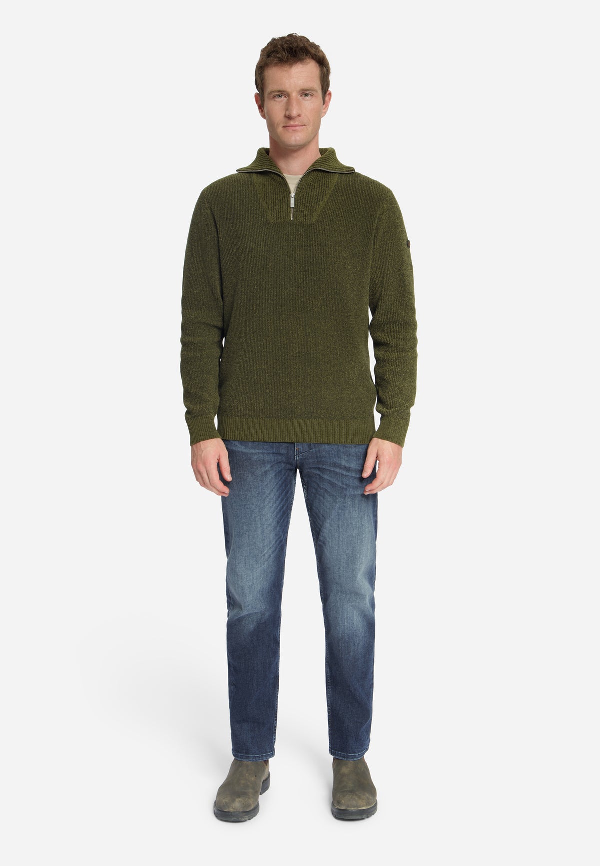 Zachte half-zip trui | Moss