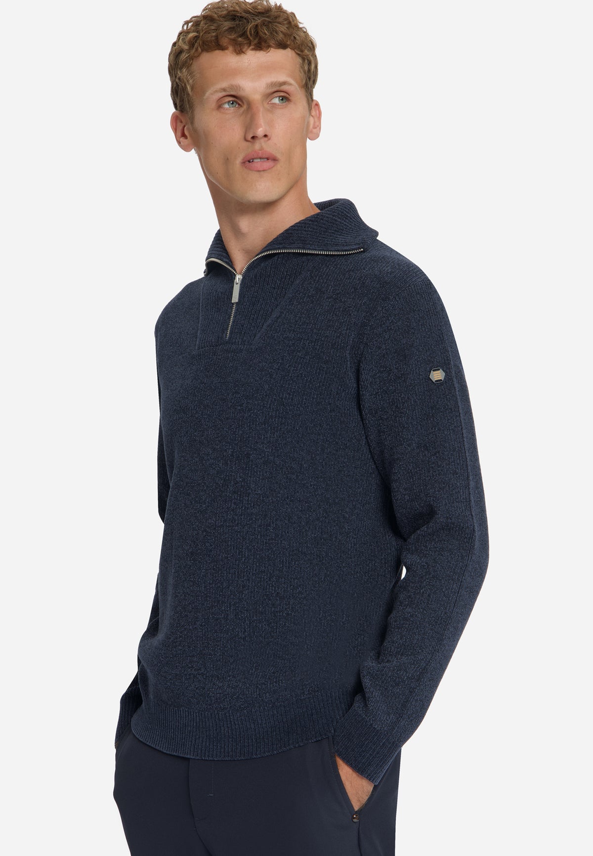 Zachte half-zip trui | Dark Night