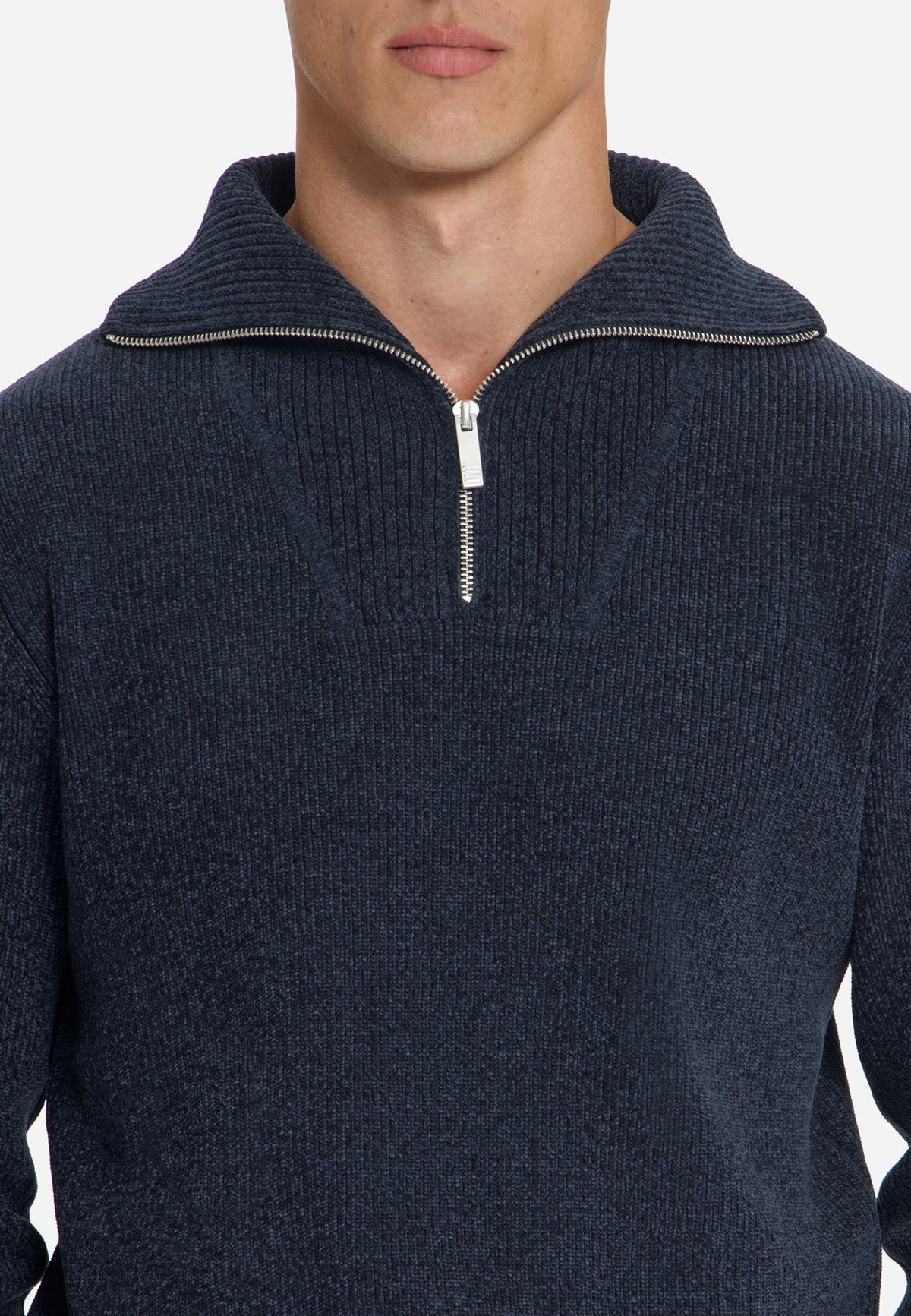 Zachte half-zip trui | Dark Night