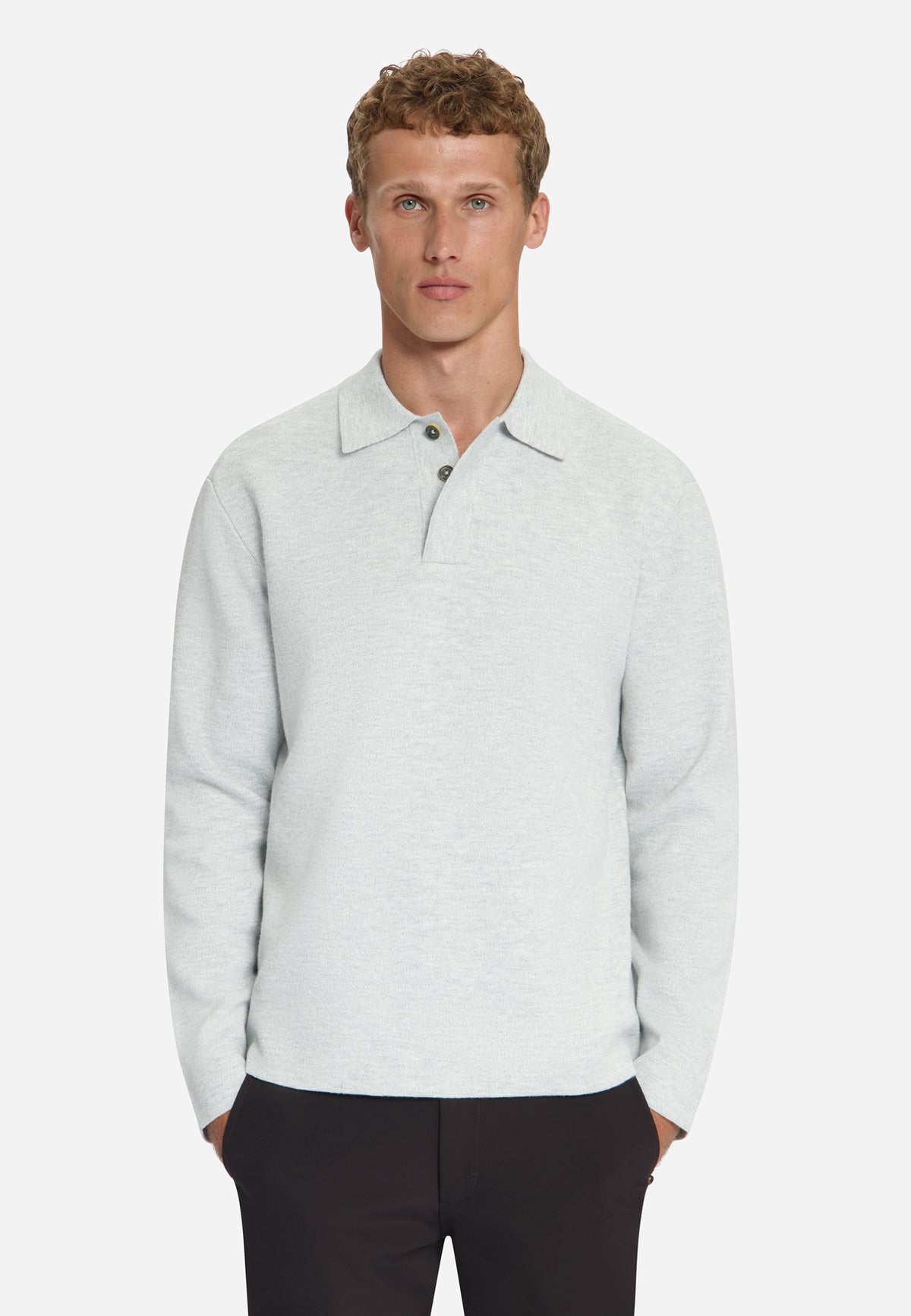 Zachte polo trui | Light Grey Melange