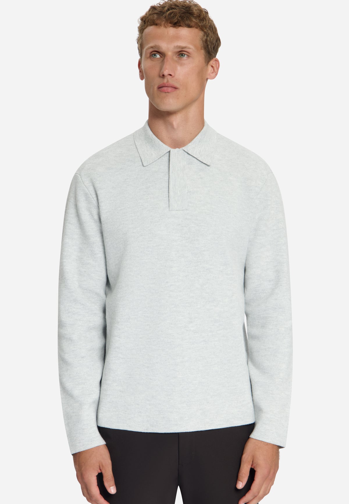 Zachte polo trui | Light Grey Melange