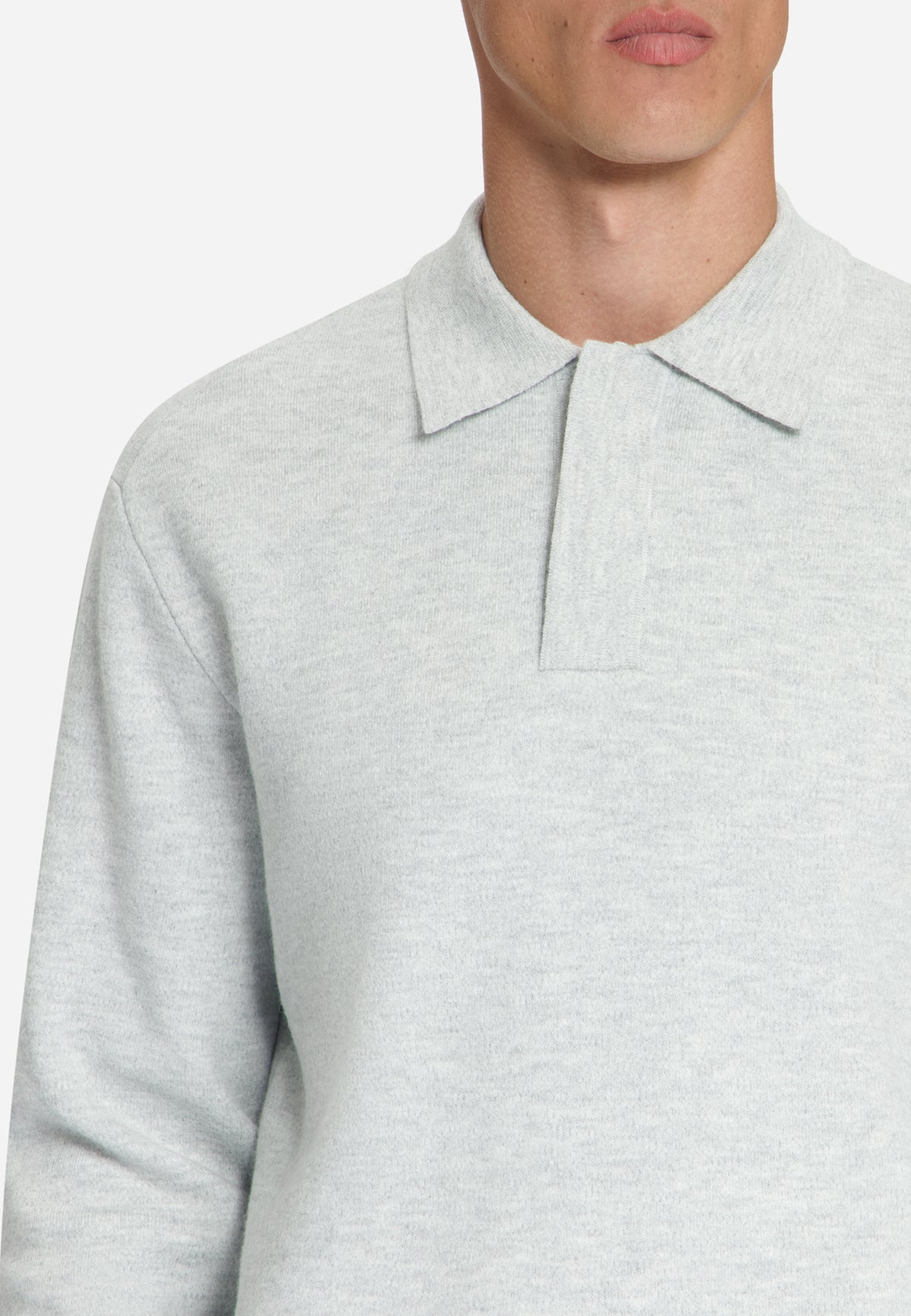 Zachte polo trui | Light Grey Melange