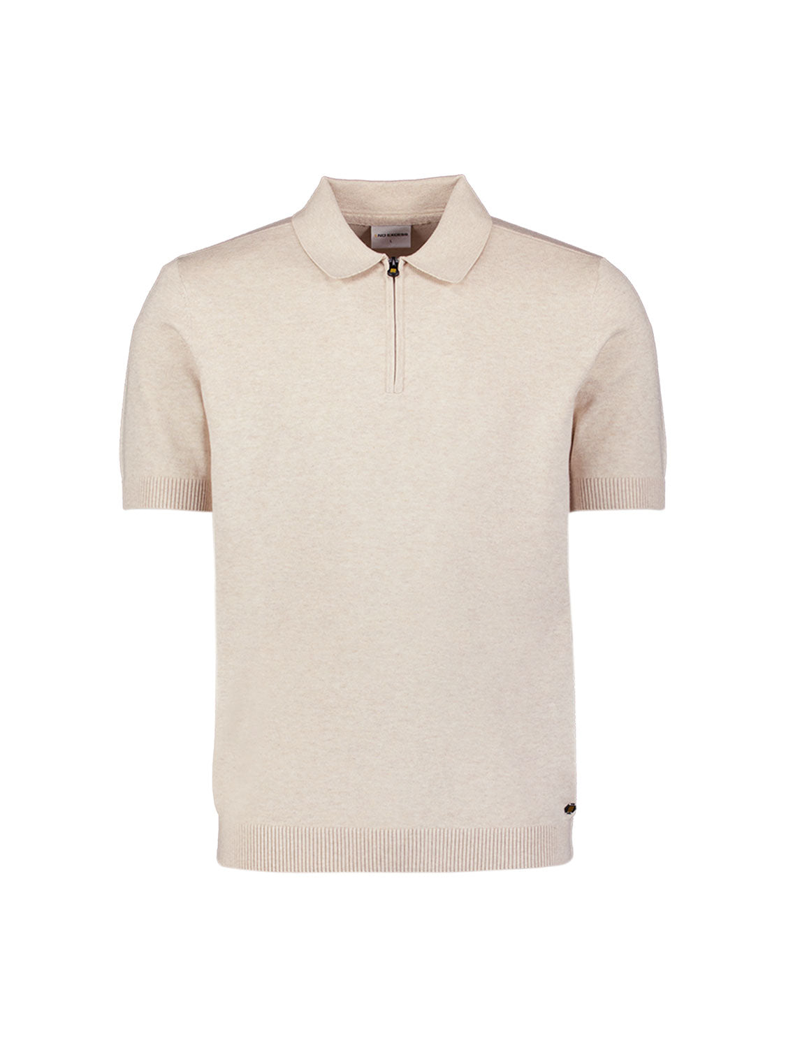 Fijngebreide Zip Polo | Stone