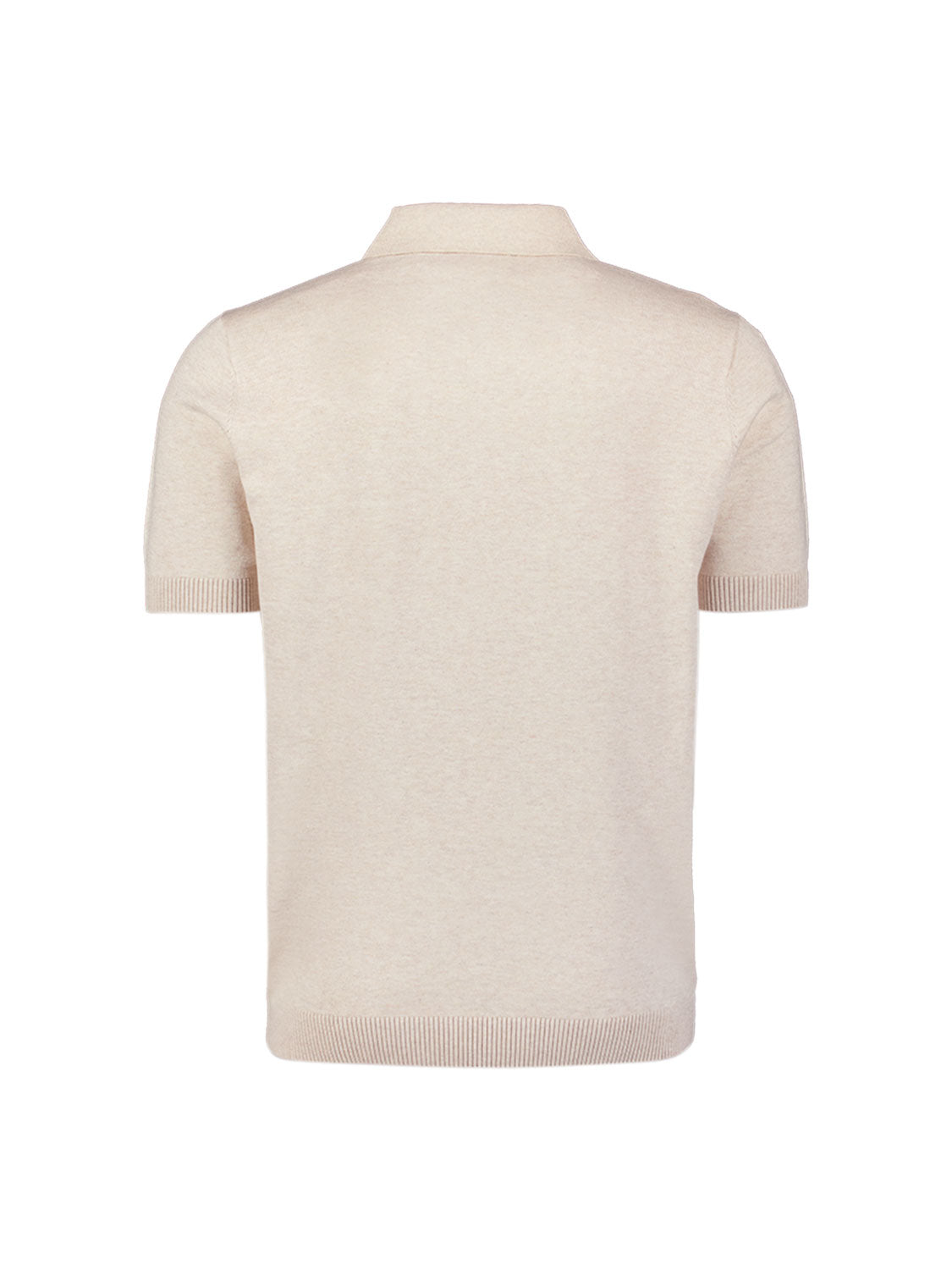 Fijngebreide Zip Polo | Stone