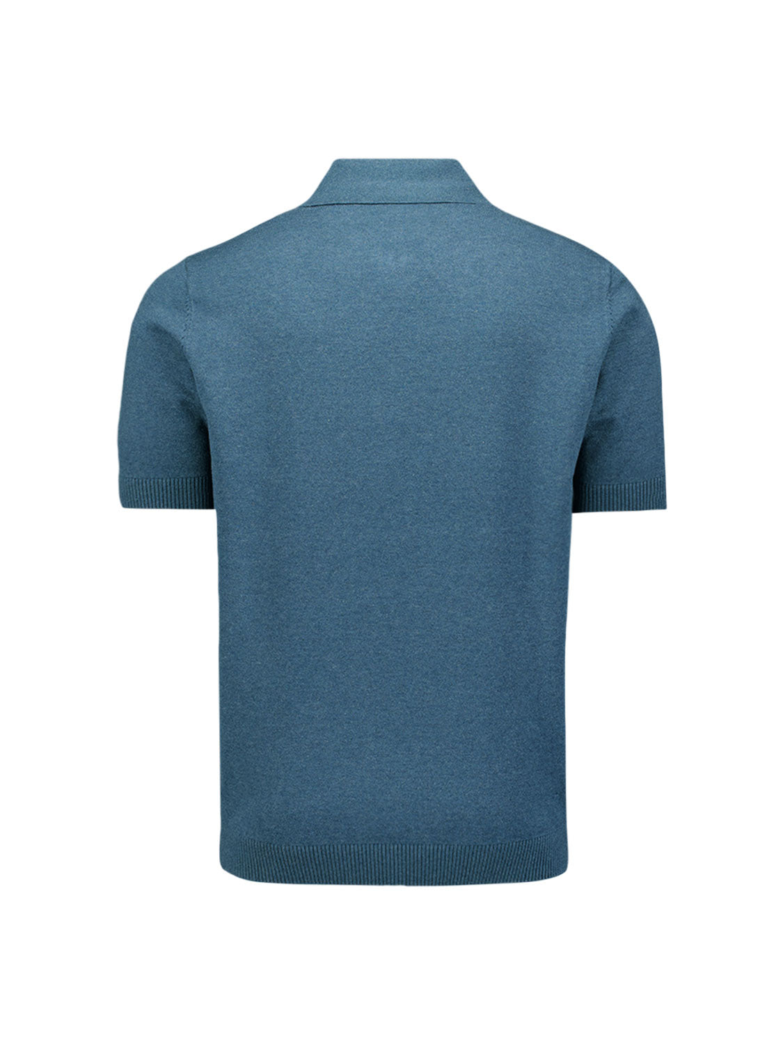 Fijngebreide Zip Polo | Shadow Blue