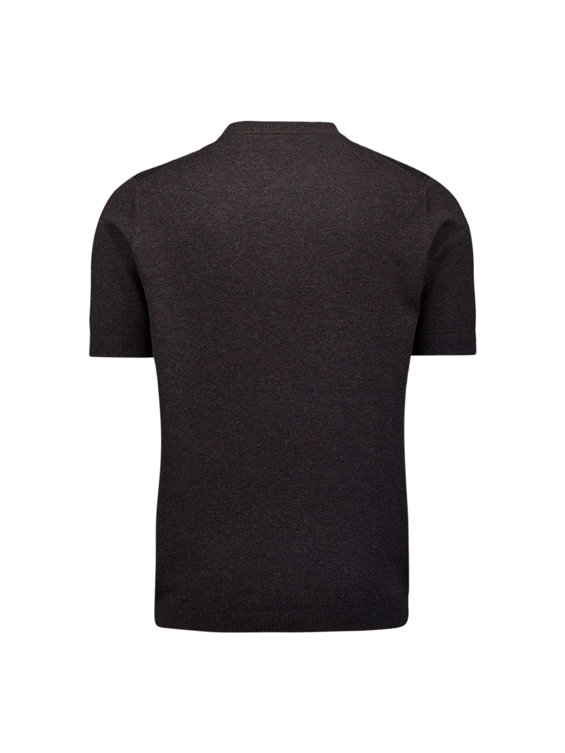 Melange Trui met Korte Mouwen | Dark Brown