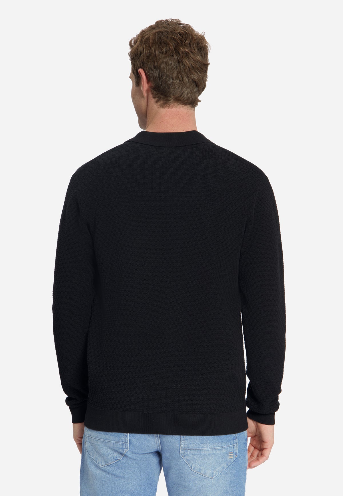 Jacquard-polotrui | Zwart