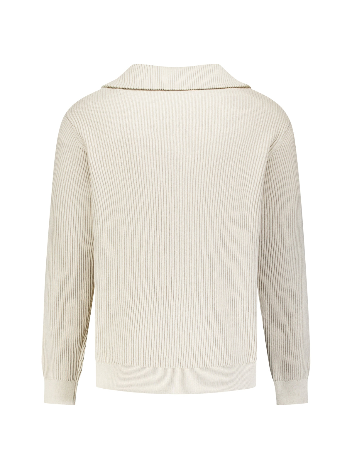 Geribde half-zip trui | Stone