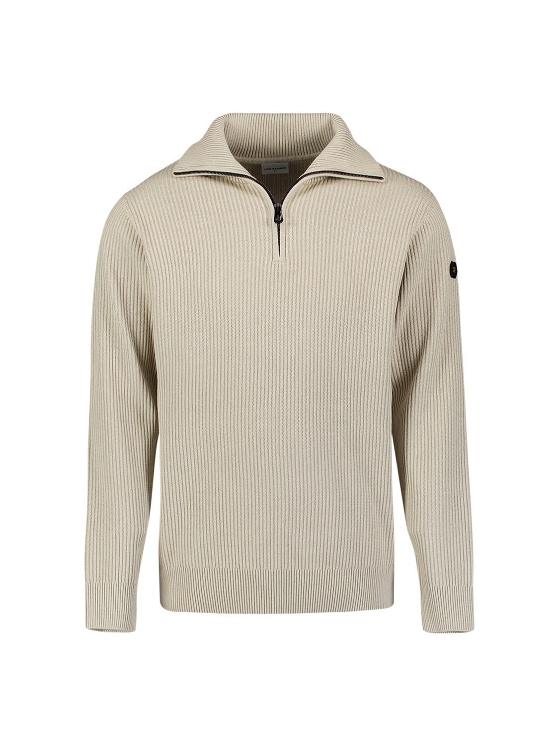 Geribde half-zip trui | Light Grey Melange
