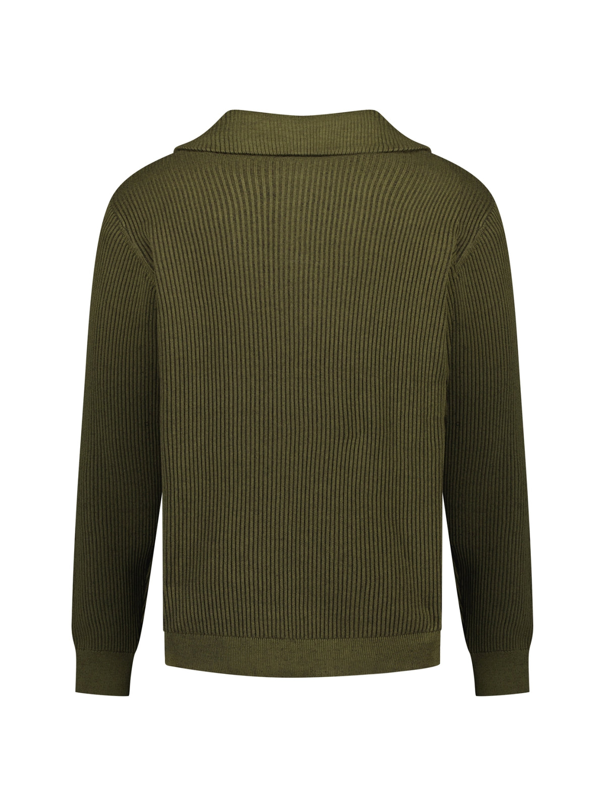 Geribde half-zip trui | Moss
