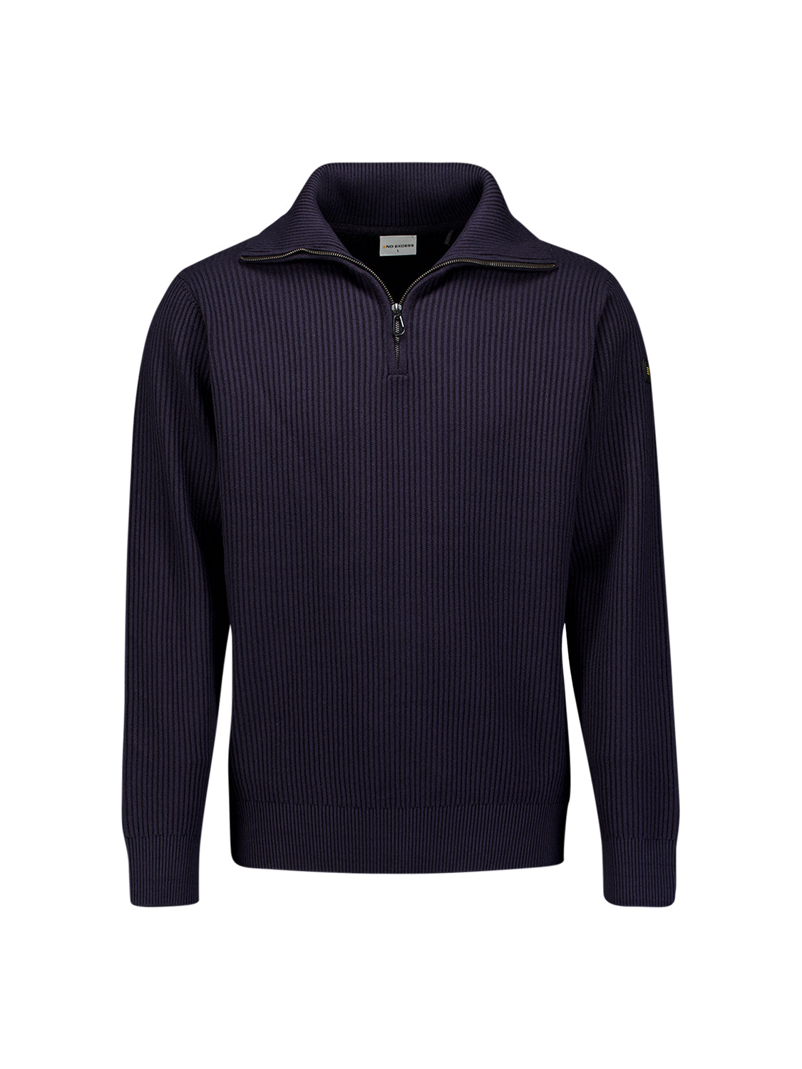 Geribde half-zip trui | Dark Night
