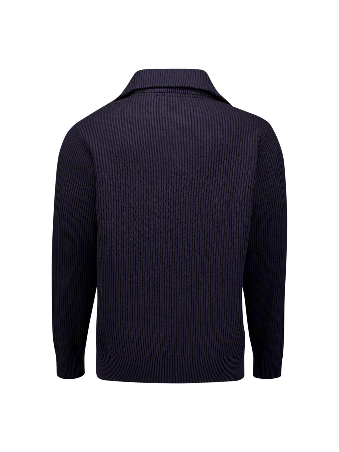 Geribde half-zip trui | Dark Night