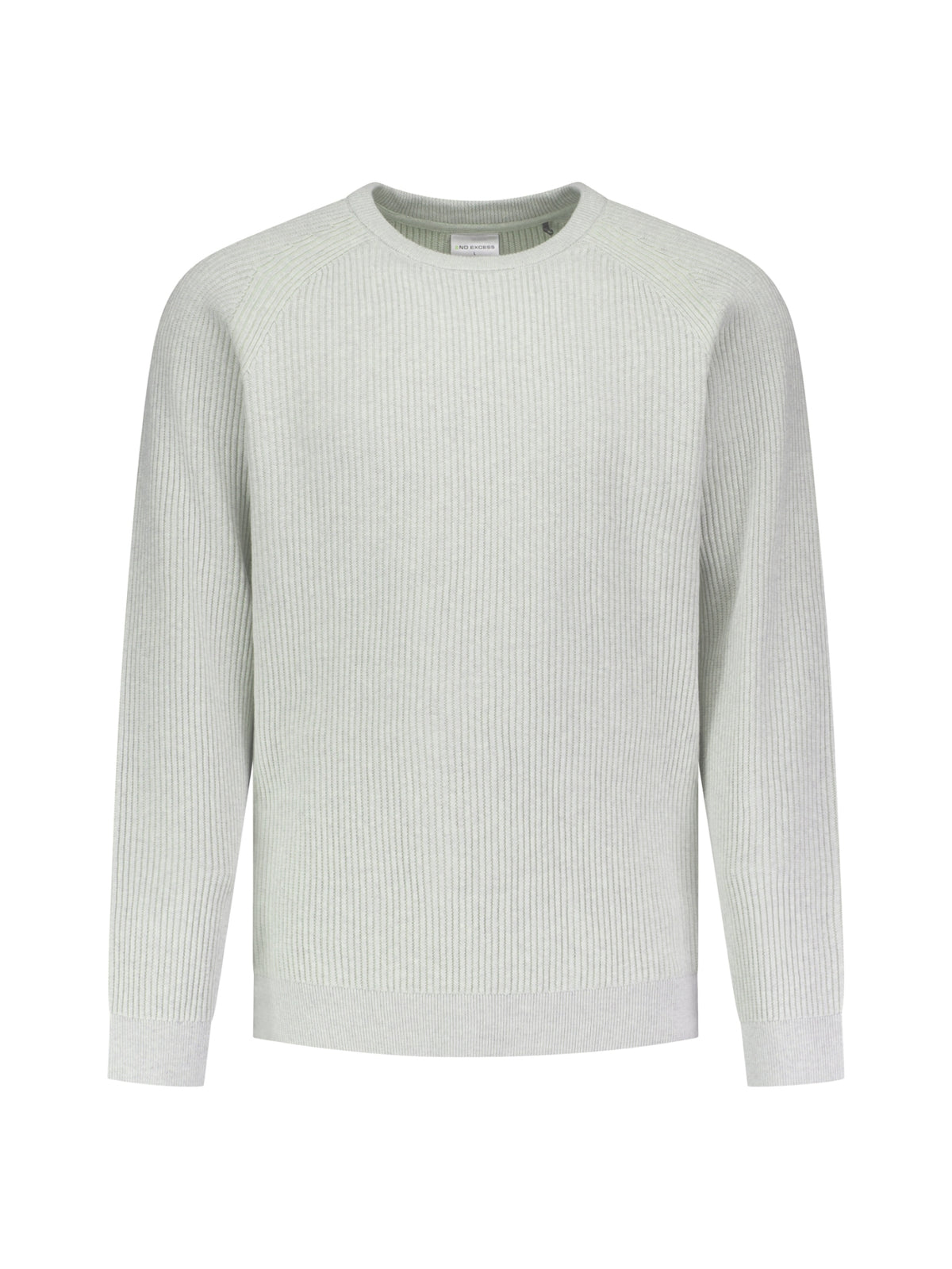 Pullover met ronde hals en tuck stitch | Light Grey Melange