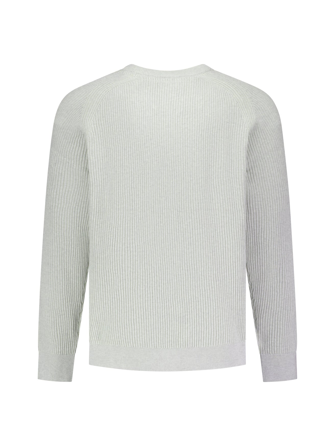 Pullover met ronde hals en tuck stitch | Light Grey Melange