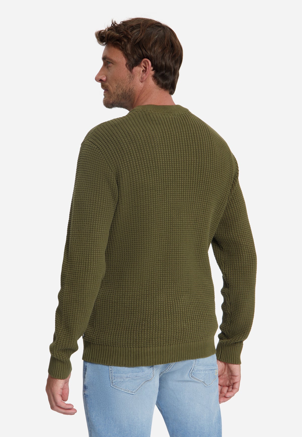 Trui met ronde hals en structuur | Moss