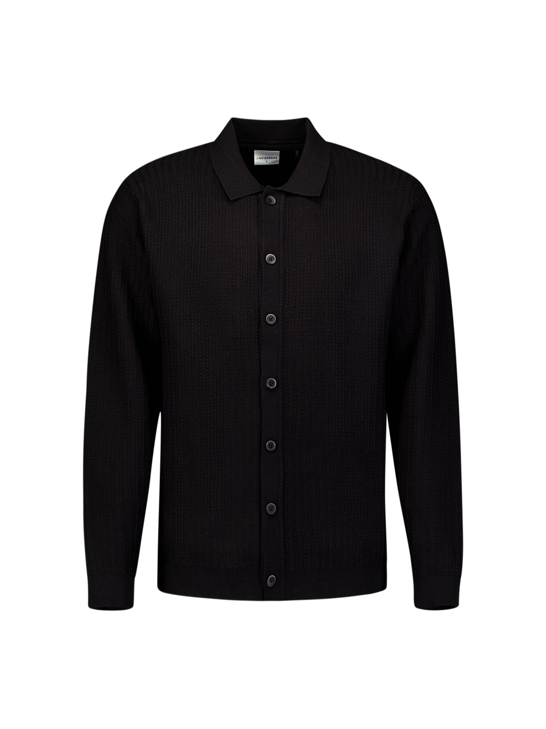 Vest met knopen en structuur | Zwart