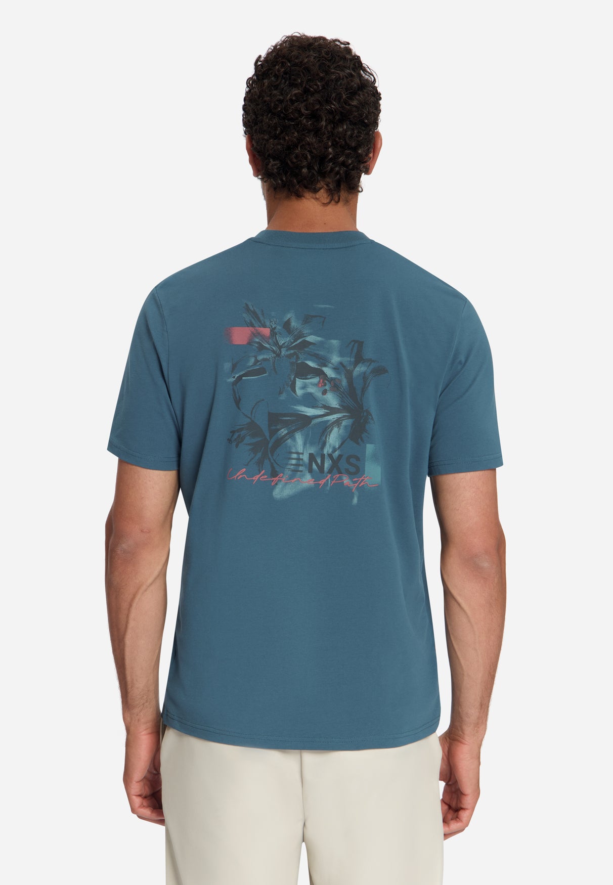 T-Shirt Met Back Print | Shadow Blue