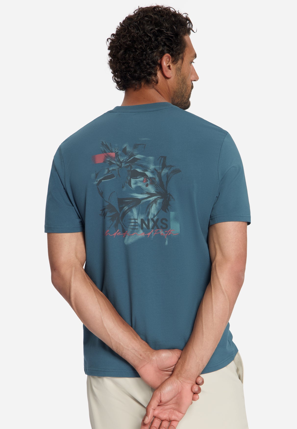 T-Shirt Met Back Print | Shadow Blue