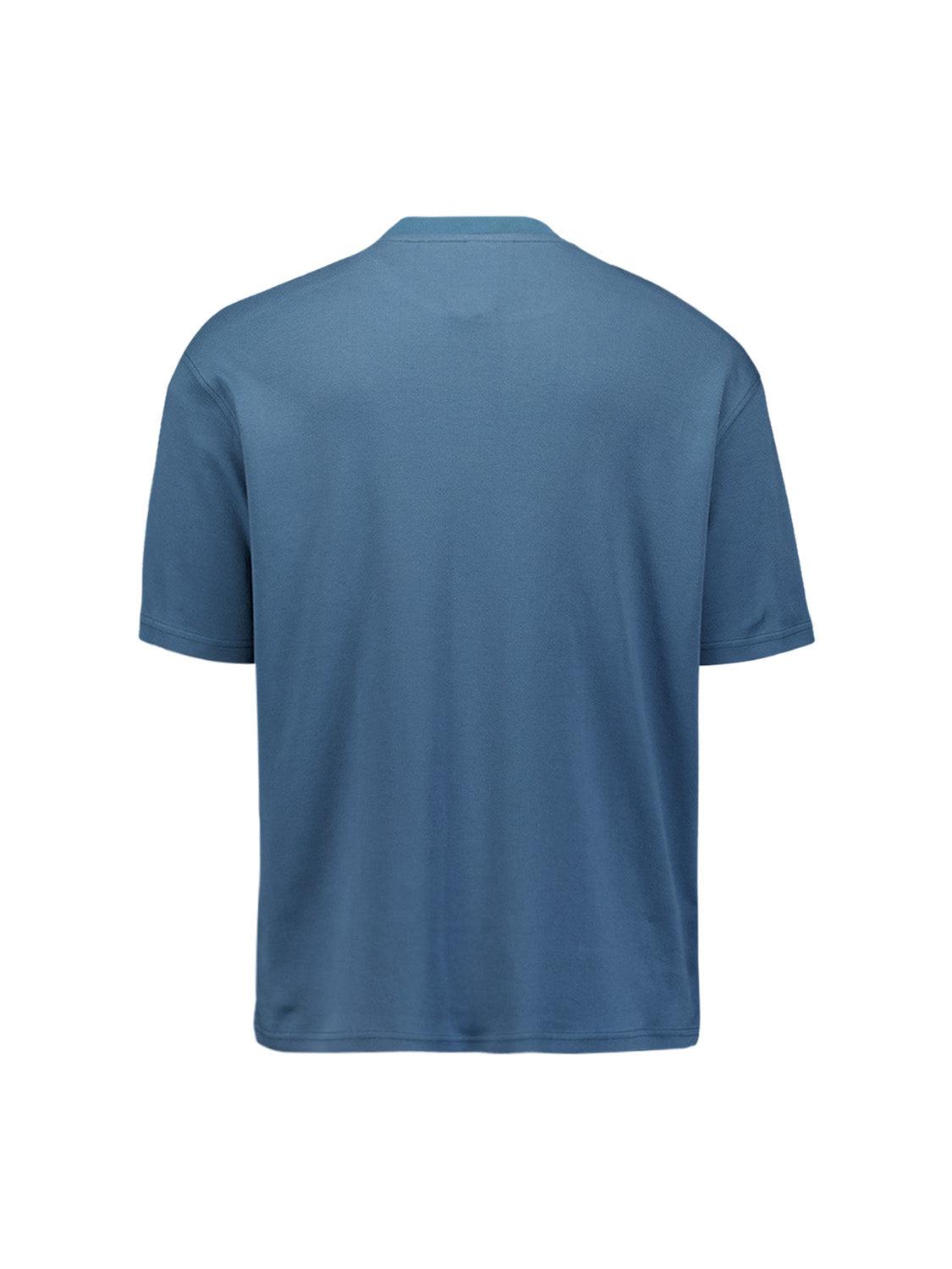 T-shirt met ronde hals, effen, zware interlock | Shadow Blue