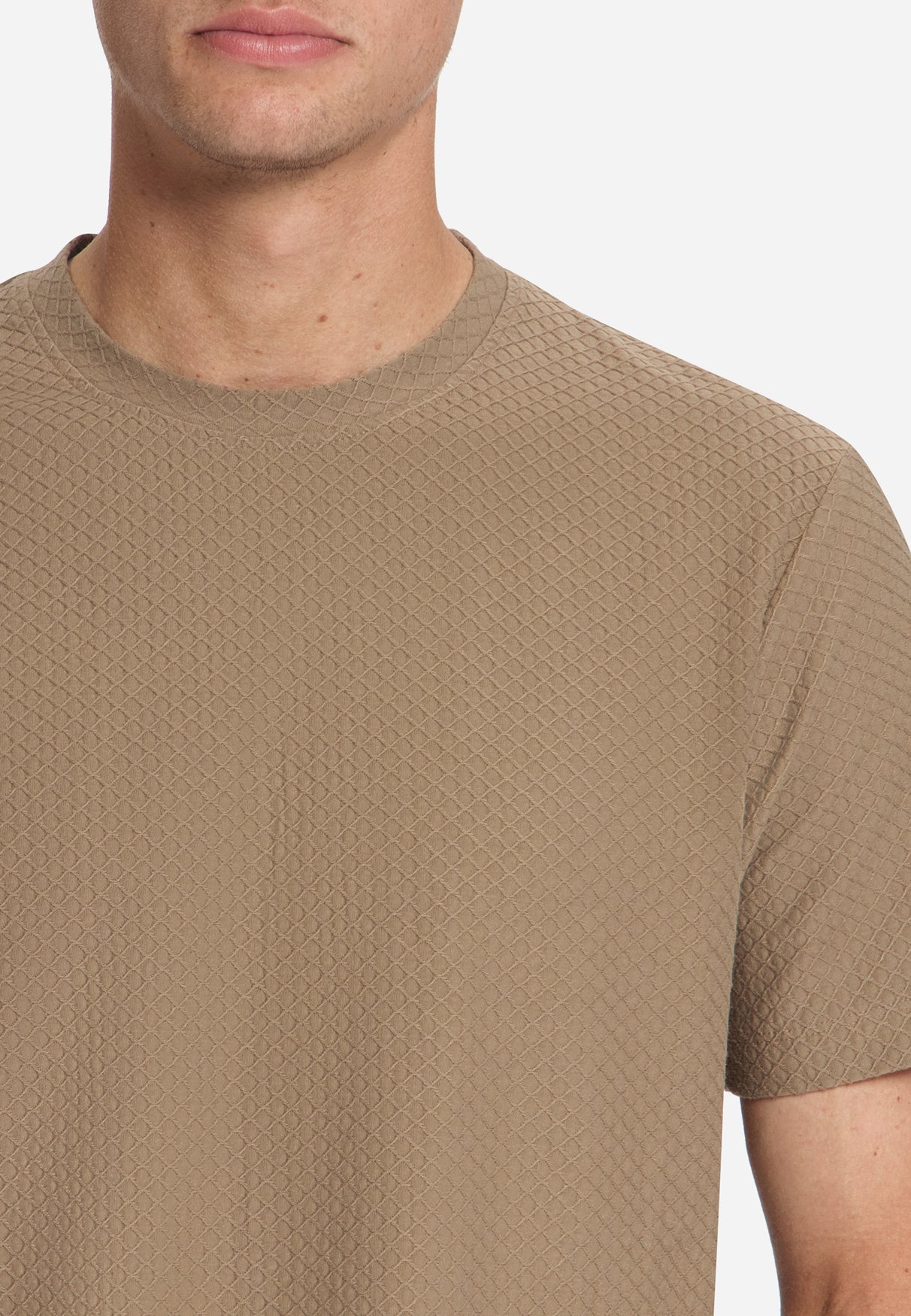 T-shirt met Structuur | Light Brown