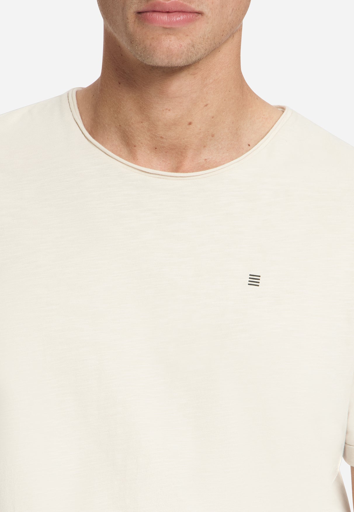 Katoenen Slub T-shirt | Stone