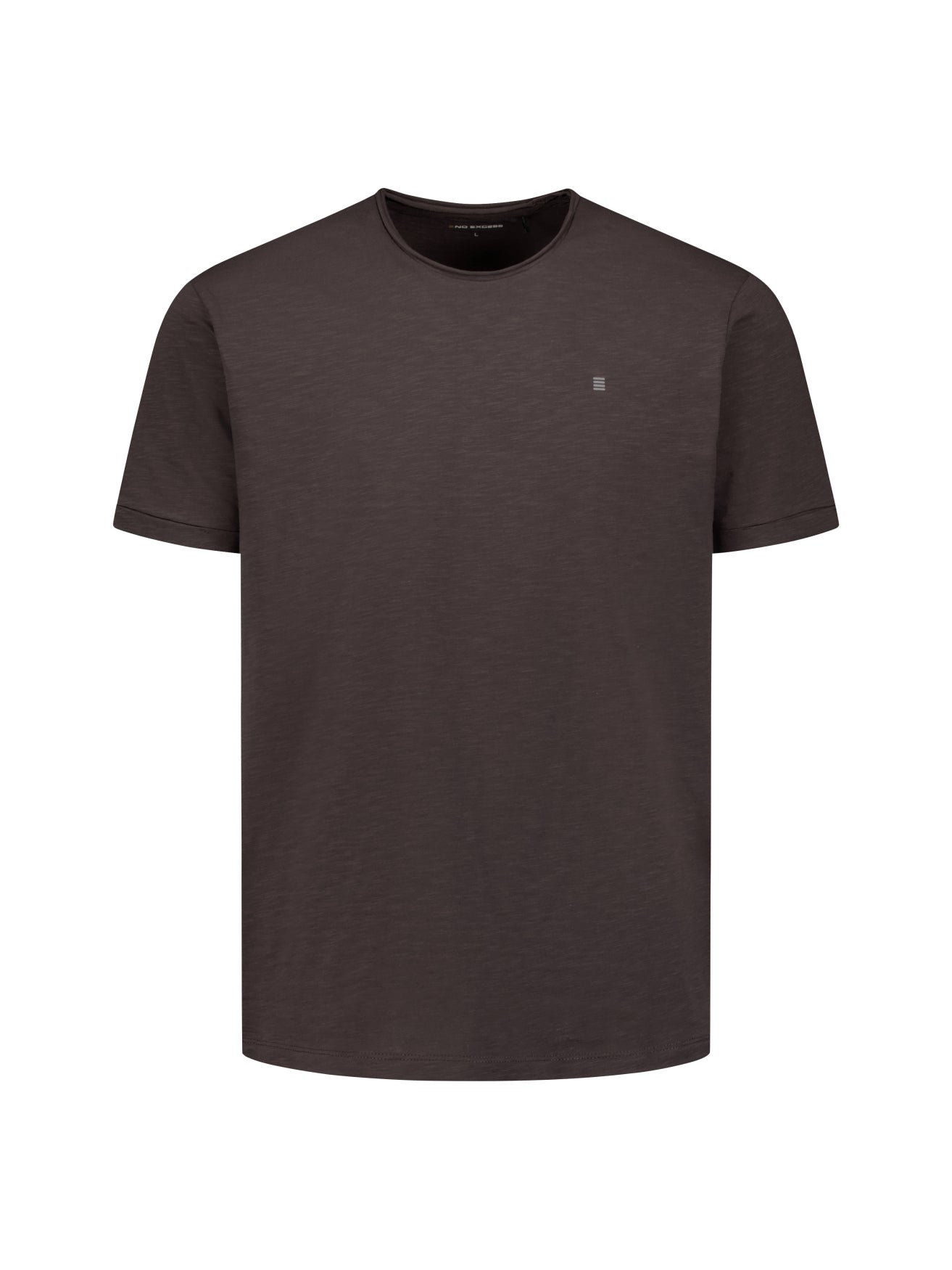 T-shirt van katoen met slub-effect | Dark Brown