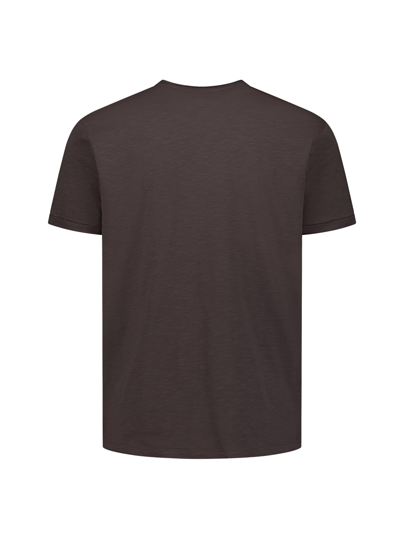 T-shirt van katoen met slub-effect | Dark Brown