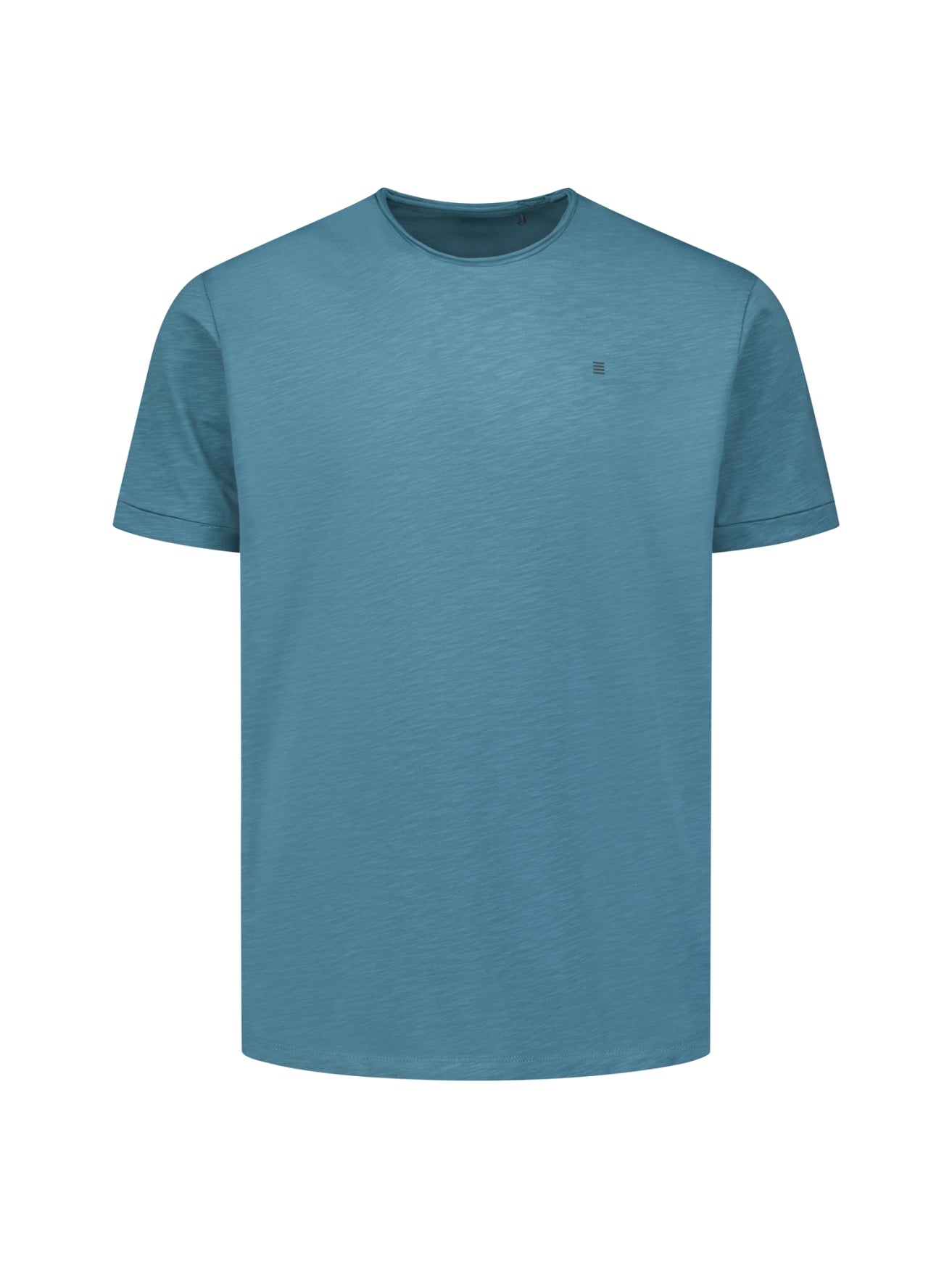 T-shirt van katoen met slub-structuur | Shadow Blue