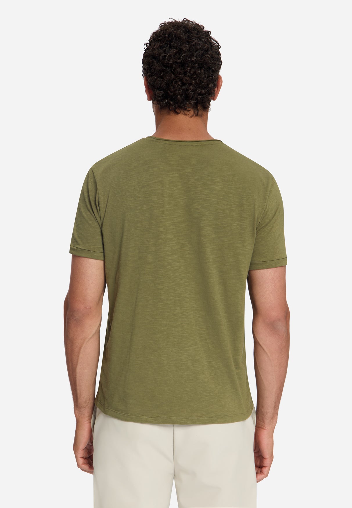 Katoenen Slub T-shirt | Moss