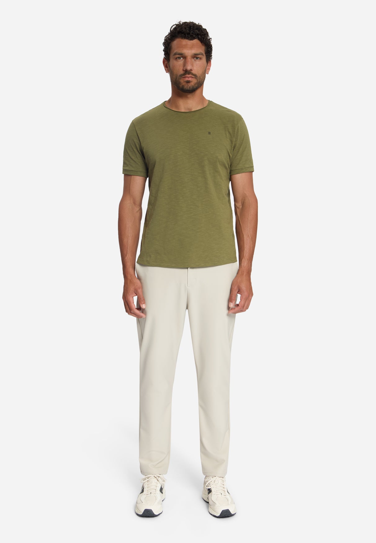 Katoenen Slub T-shirt | Moss