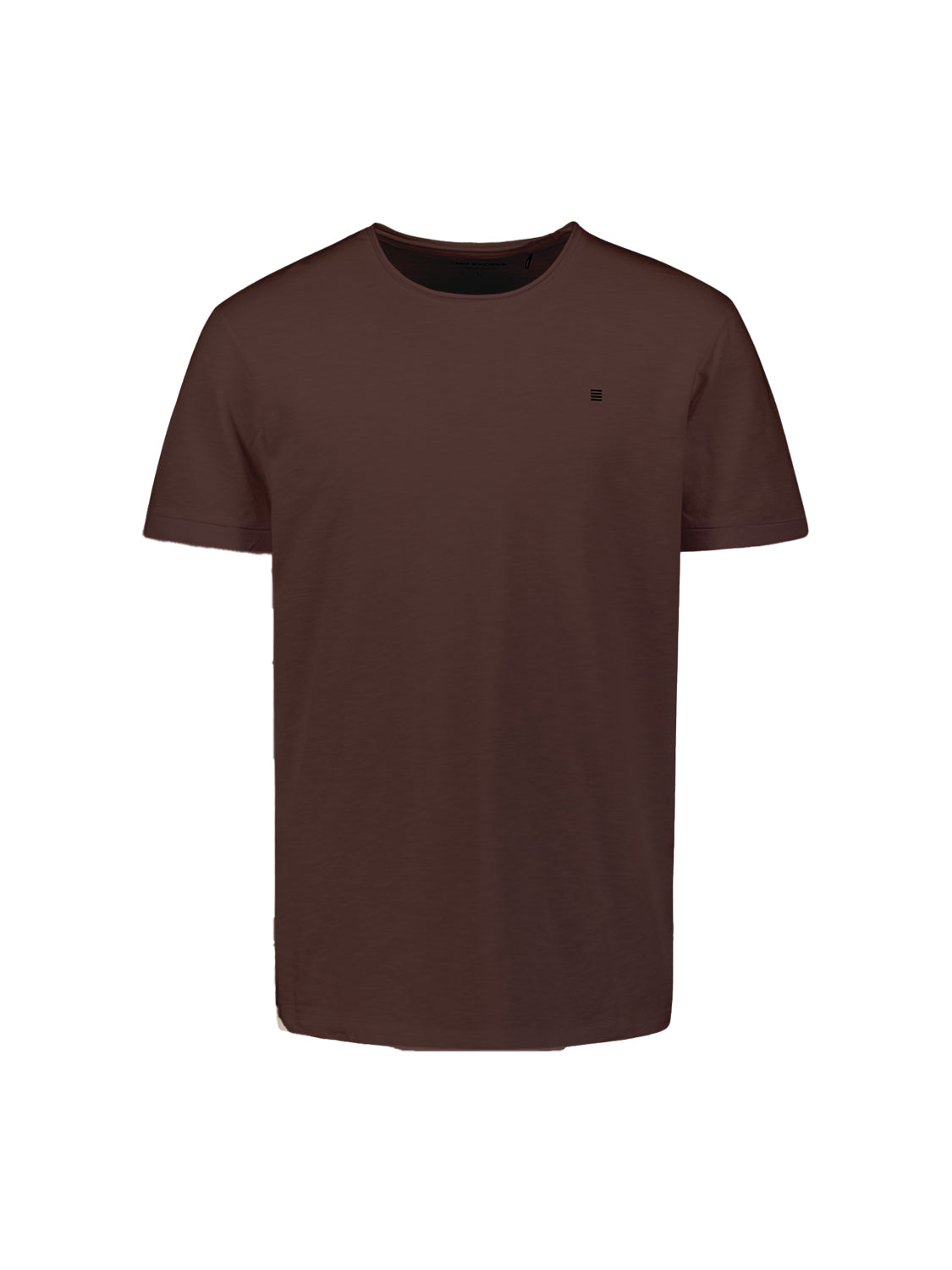 T-shirt van katoen met slub-effect | Dark Brown