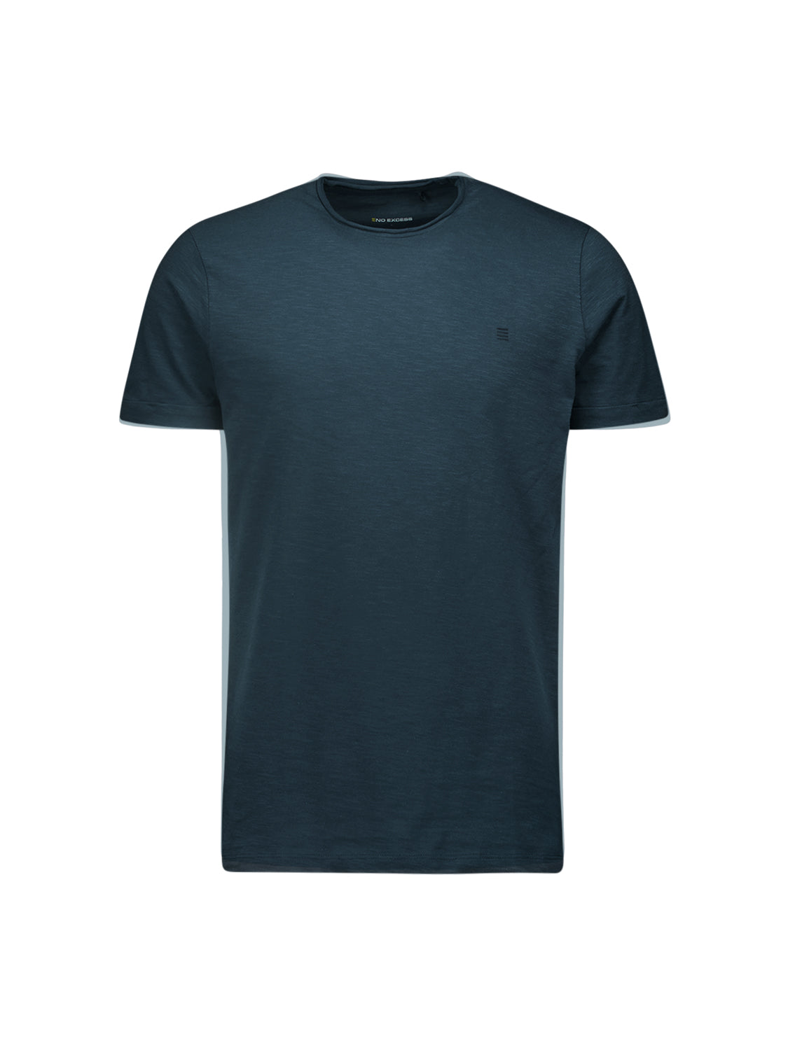 T-shirt van katoen met slub-structuur | Shadow Blue