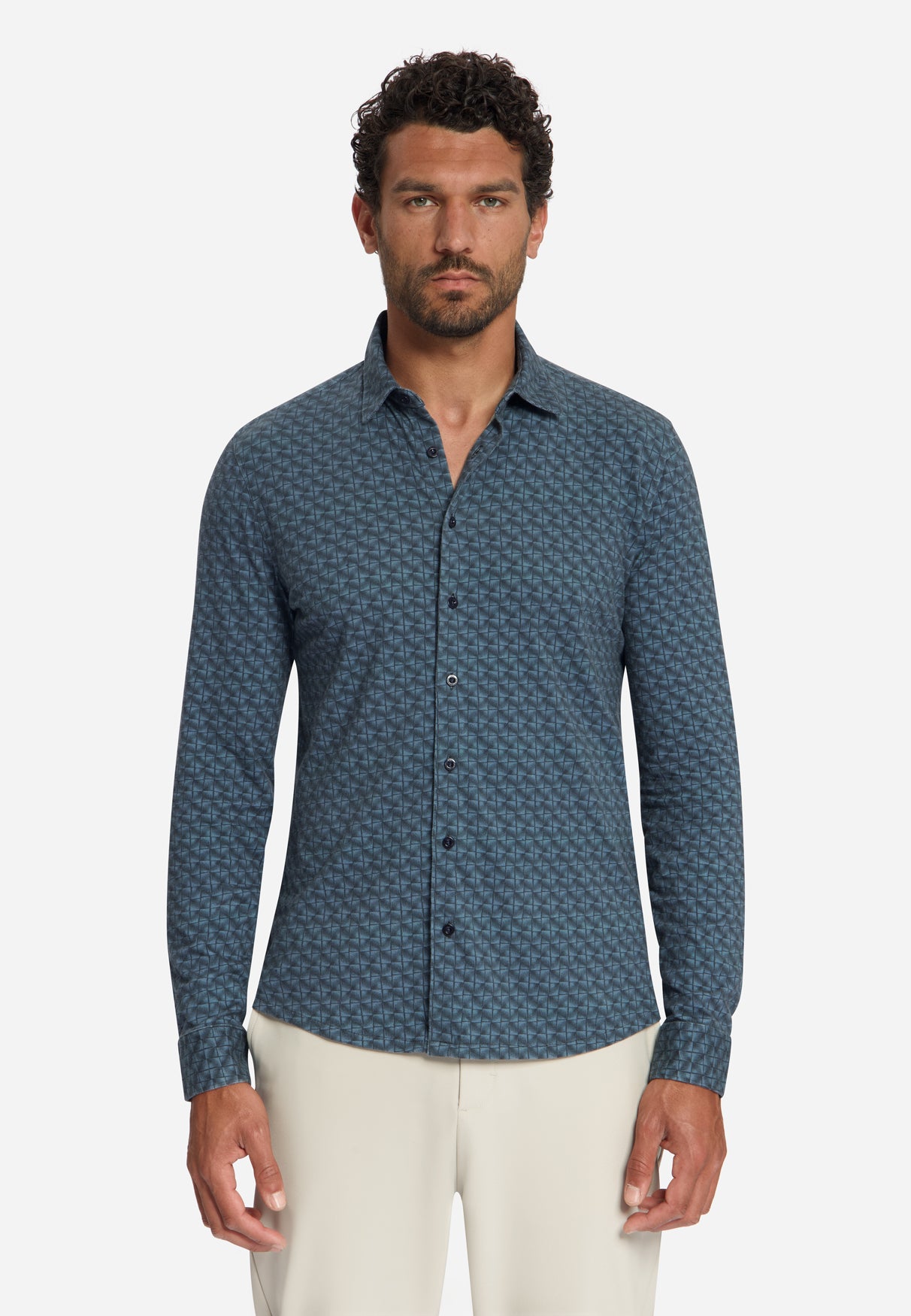 Jersey Overhemd met Print | Dark Night