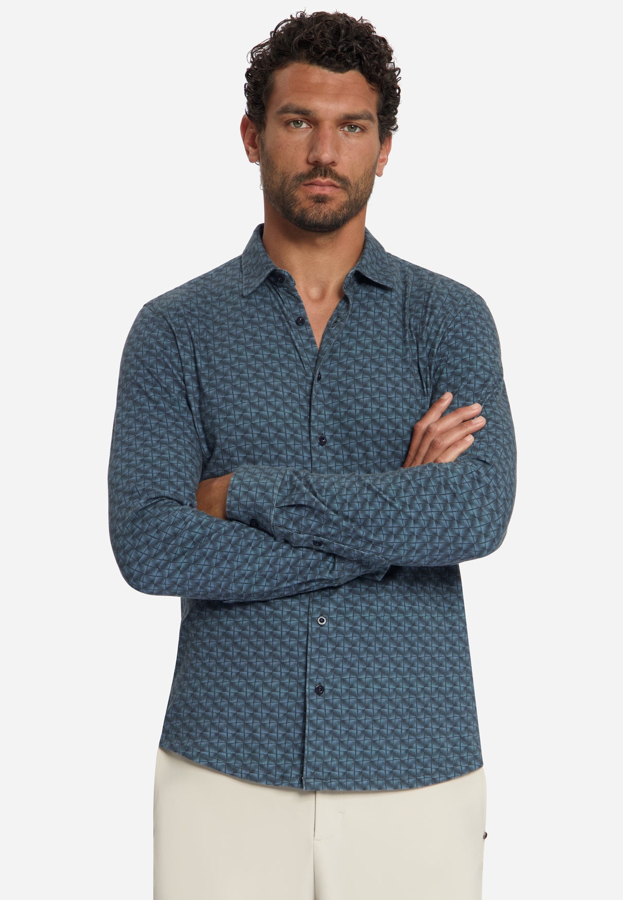 Jersey Overhemd met Print | Dark Night