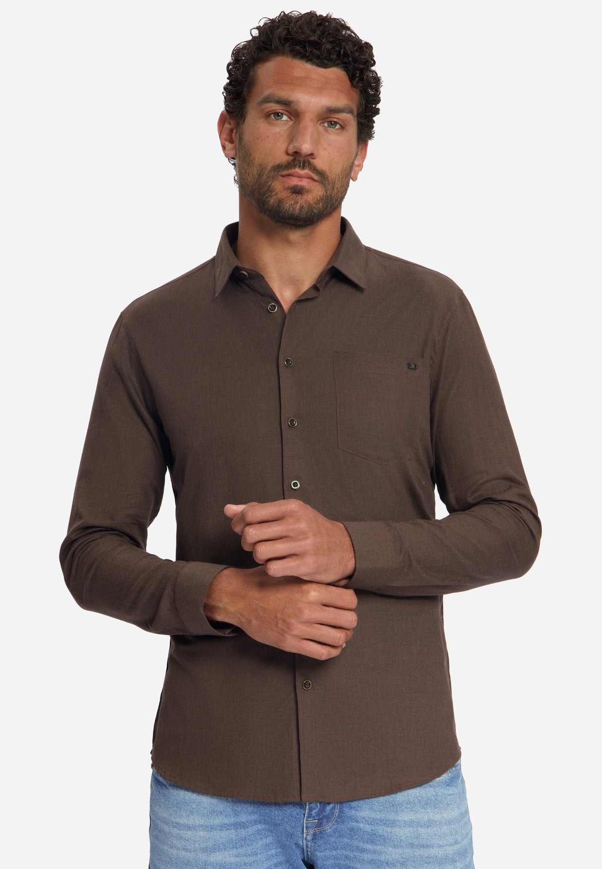 Flanellen Overhemd | Dark Brown