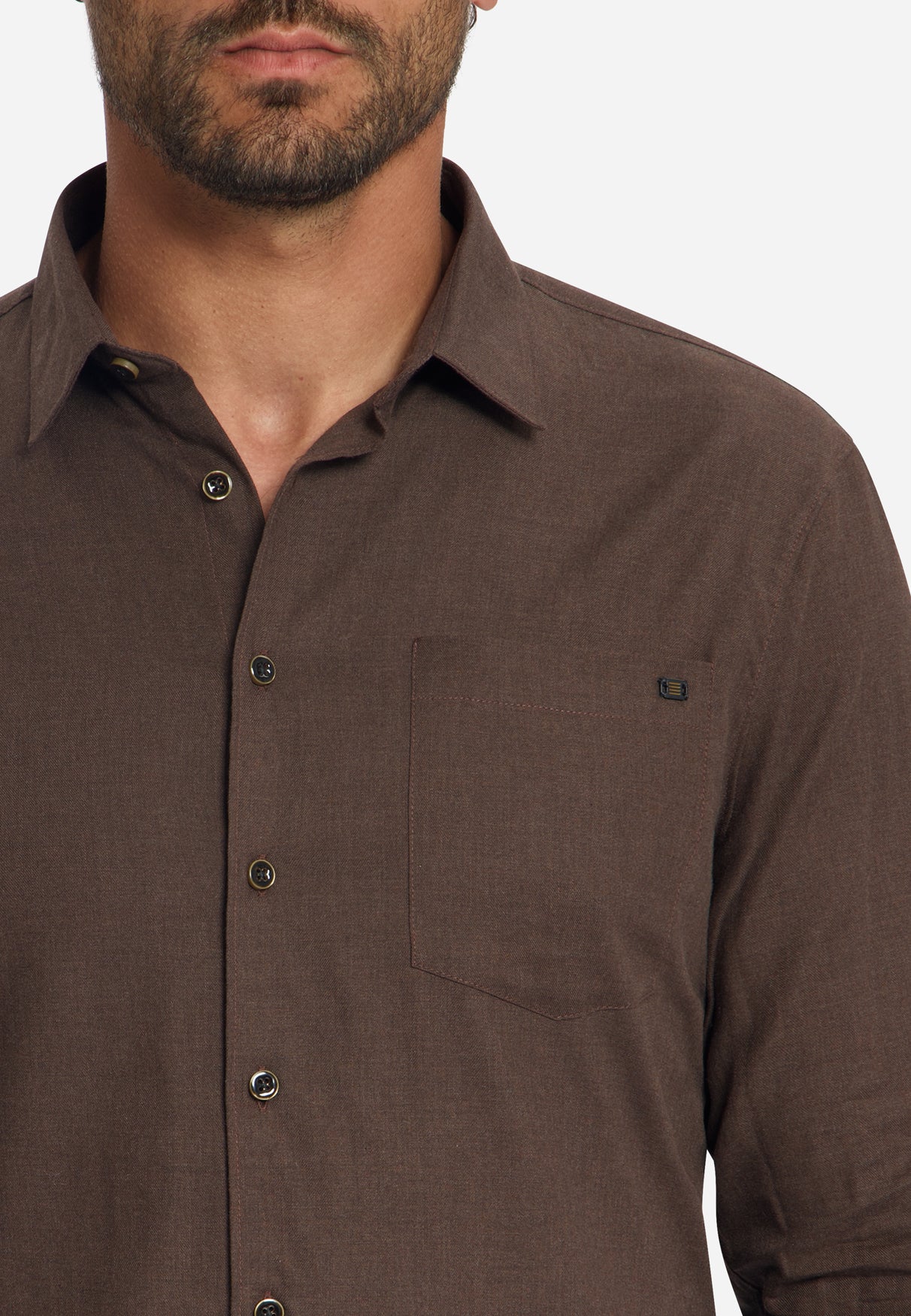 Flanellen Overhemd | Dark Brown